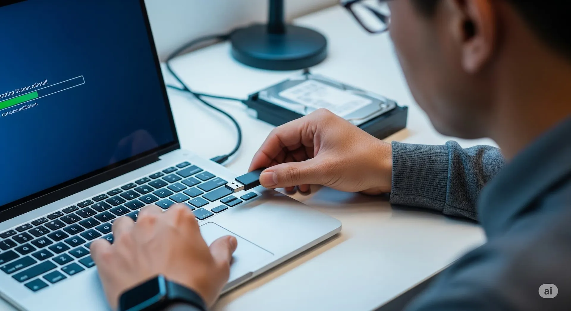 Operating system being reinstalled on a computer.